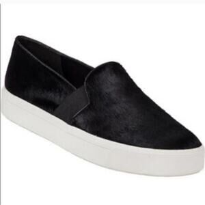 Vince Berlin Calf Hair Slip-On Sneaker, Black 6.5